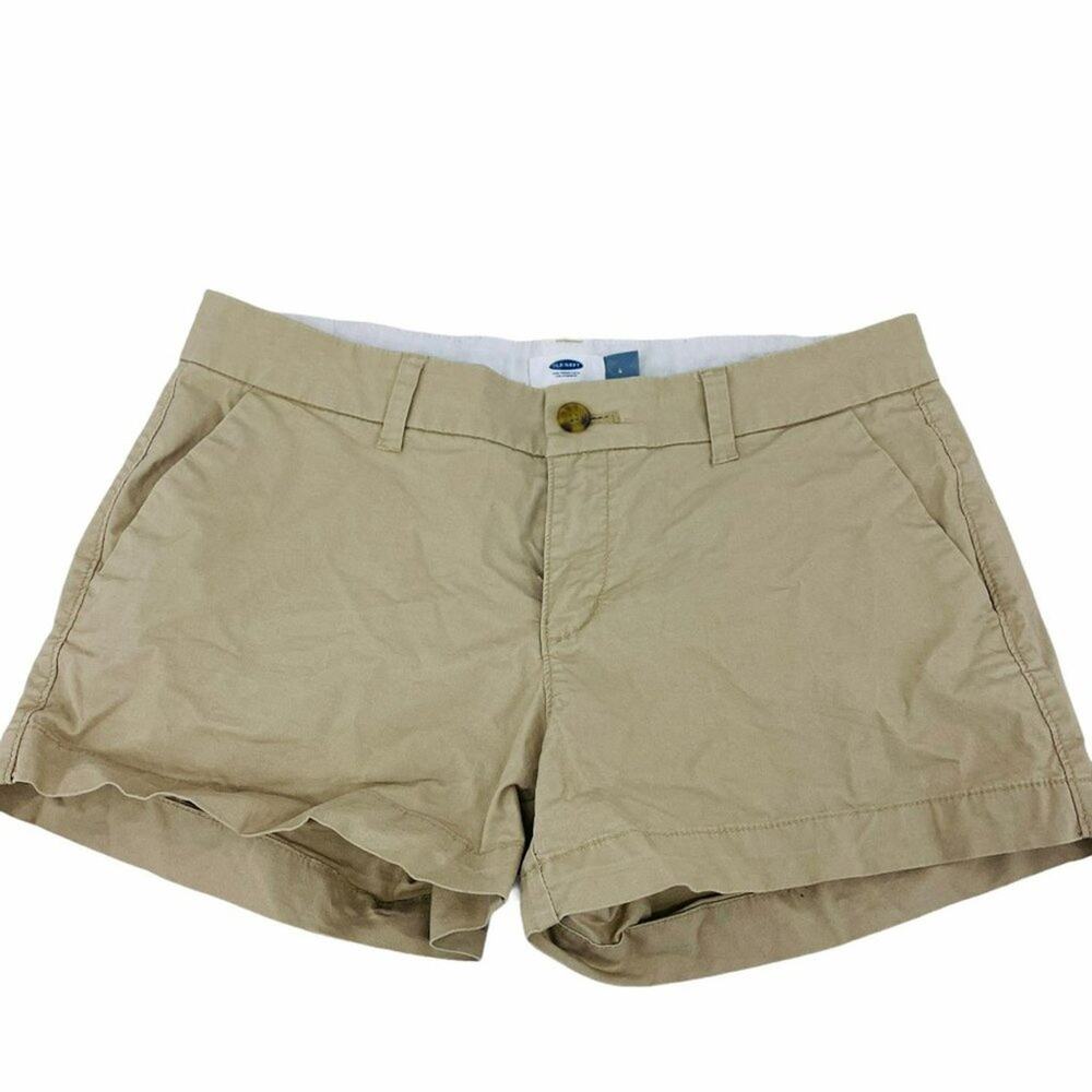 Old Navy Women's Khaki Chino Shorts Classic Workwear Preppy Size 4